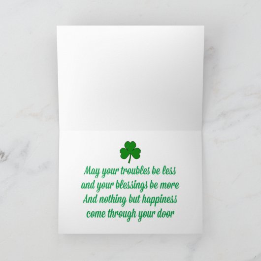 幸せなセントパトリックの折りたたまれたホリデーカード シーズンカード (内部)