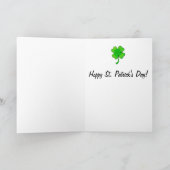 幸せなセントパトリックの日のおもしろいなユーモアのカエルのLillyのパッド カード (内部)