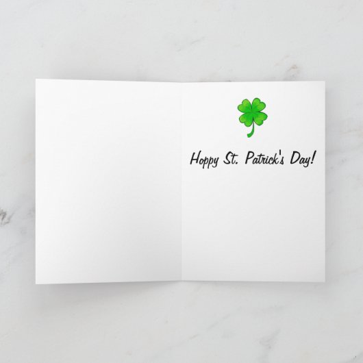 幸せなセントパトリックの日のおもしろいなユーモアのカエルのLillyのパッド カード (内部)