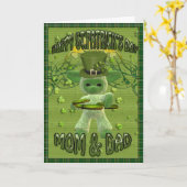 幸せなセントパトリックの日のお母さんおよびパパ カード (黄色い花)