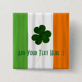 幸せなセントパトリックの日のアイルランドの旗のシャムロックの水田 缶バッジ