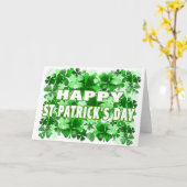 幸せなセントパトリックの日のクローバー分野 カード (黄色い花)