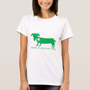 幸せなセントパトリックの日のダックスフント Tシャツ
