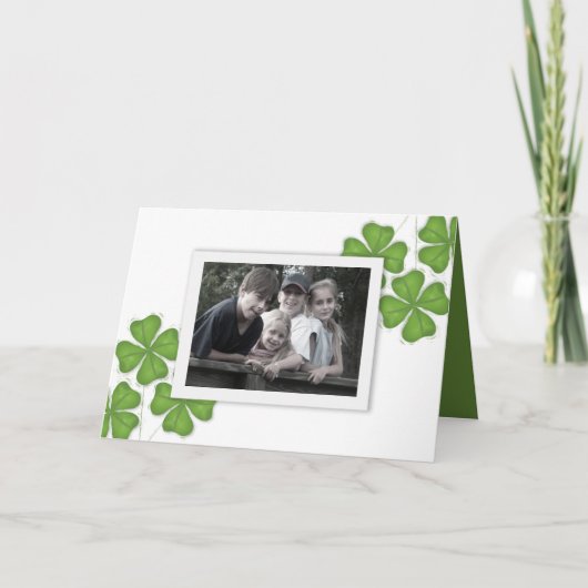 幸せなセントパトリックの日の写真の挨拶状 カード (正面)