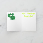 幸せなセントパトリックの日の挨拶状 カード (内部)