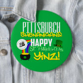 幸せなセントパトリックの日のYinzメガボタンPin 2 缶バッジ (インサイチュ)