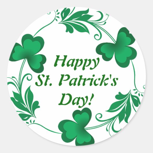 幸せなセントパトリックの日! 手首 ラウンドシール (正面)