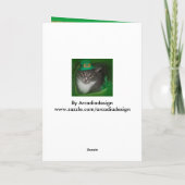 幸せなセントパトリック・デイ・カード（猫） カード (裏面)