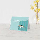 幸せなソファ犬のカスタムなあなたのかわいいビーグル犬の考えること カード (黄色い花)