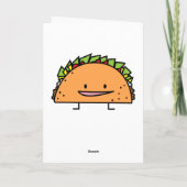 幸せなタコスのトウモロコシの貝のビーフ肉サルサのメキシコ人の食糧 サンキューカード (裏面)