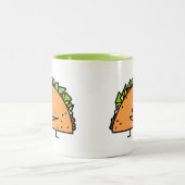 幸せなタコスのトウモロコシの貝のビーフ肉サルサのメキシコ人の食糧 ツートーンマグカップ (中央)