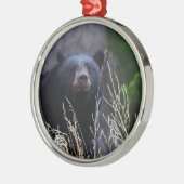 幸せなツキノワグマ メタルオーナメント (左)