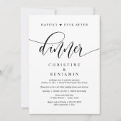 幸せなディナーの後に、結婚式のパーティー踊り 招待状 (正面)