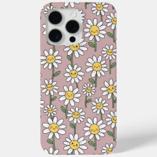 幸せなデイジーのパターン - かわいい花柄デザイン iPhone 15 PRO MAXケース