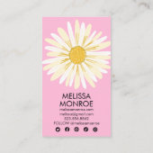 幸せなデイジー図解入りの、写真付きのソーシャルメディアのアイコン 名刺 (裏面)
