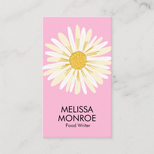 幸せなデイジー図解入りの、写真付きのソーシャルメディアのアイコン 名刺 (正面)