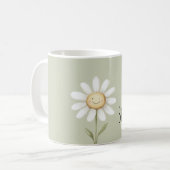 幸せなデイジー花 コーヒーマグカップ (正面左)