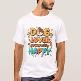 幸せなデザインでパワーアップした犬好き Tシャツ