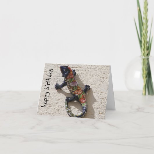 幸せなトカゲの誕生日 カード (正面)