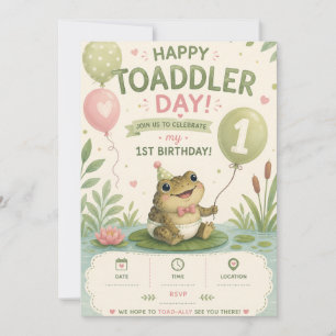 幸せなトドラー・デイ 1歳の誕生日招待状 招待状
