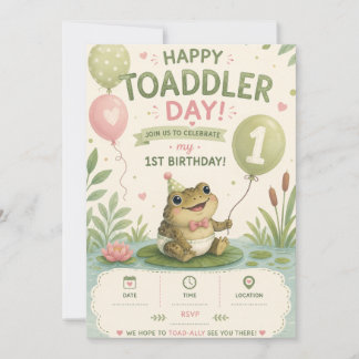 幸せなトドラー・デイ 1歳の誕生日招待状 招待状
