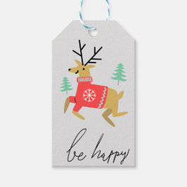 幸せなトナカイ ギフトタグ