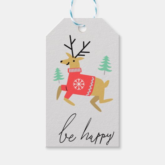 幸せなトナカイ ギフトタグ (正面)