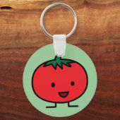 幸せなトマト赤い野菜の果物 キーホルダー (正面)