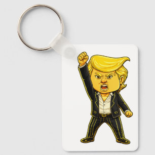 幸せなトランプのラペルミーム 戦え 戦え 怒ったトランプ ポップ キーホルダー