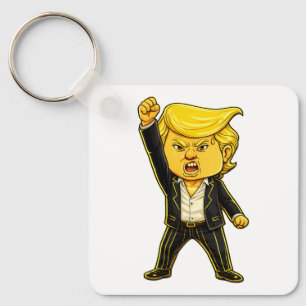幸せなトランプのラペル・ミーム 戦え 戦え 怒ったトランプ Pop キーホルダー