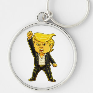 幸せなトランプの胸ピン・ミーム 戦え 戦え 怒ったトランプ ポップ キーホルダー