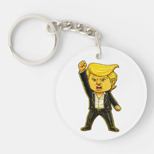 幸せなトランプ トランプ メーム 戦え 戦え 戦え チビキャラ カートゥーン キーホルダー