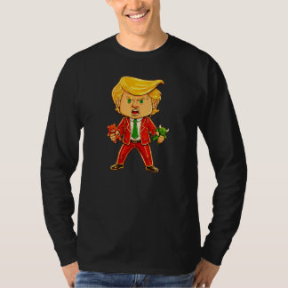幸せなトランプ 笑い トランプ ブル ベア トランプ ミーム ちびキャラ Tシャツ