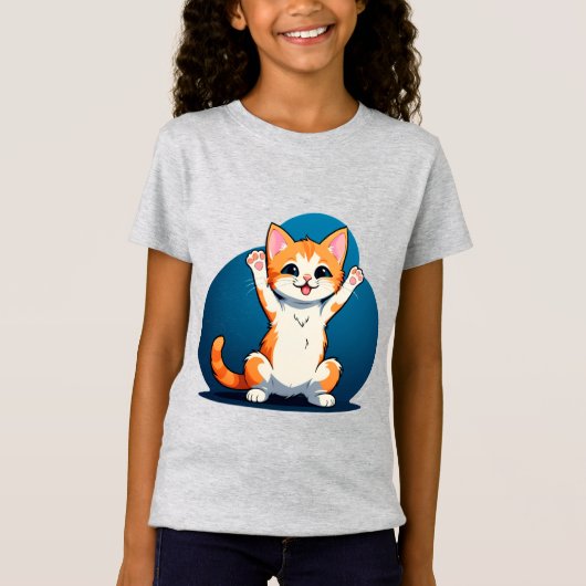 幸せなトラ柄の子猫 Tシャツ (正面)