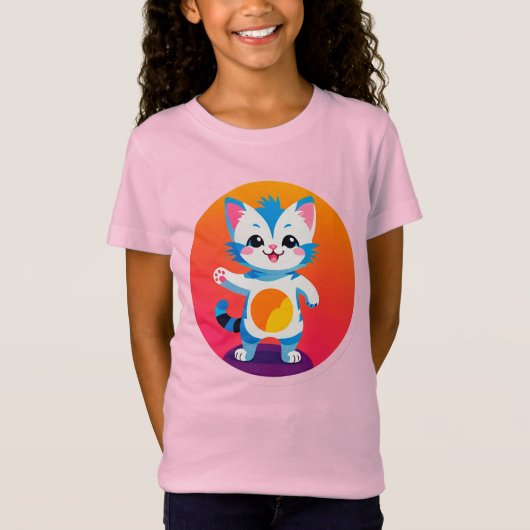 幸せなトラ柄の子猫 Tシャツ (正面)