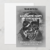 幸せなドクロ。ハロウィンパーティー 招待状 (正面/裏面)