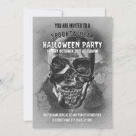 幸せなドクロ。ハロウィンパーティー 招待状