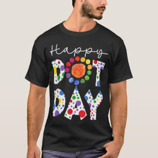 幸せなドットの日カラフルな水玉の先生たち Tシャツ