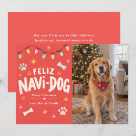 幸せなナビドッグのクリスマス ペットフォト シーズンカード