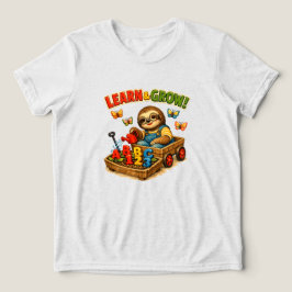幸せなナマケモノ 学び 成長 バックトゥスクール キッズ トライブレンドＴシャツ