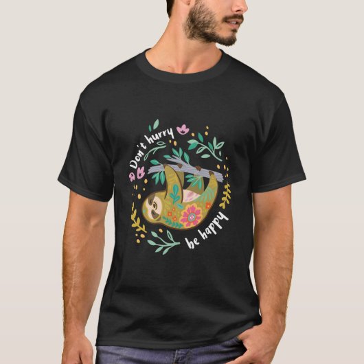 幸せなナマケモノ Tシャツ (正面)