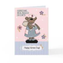 幸せなナースの日。かわいいテディベアーエンジェル