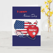 幸せなナースの日。アメリカ愛国的な カード (黄色い花)