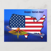 幸せなナースの日。アメリカ愛国的な ポストカード (正面)