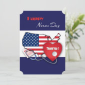幸せなナースの日。アメリカ愛国的フラットカード サンキューカード (スタンド正面)