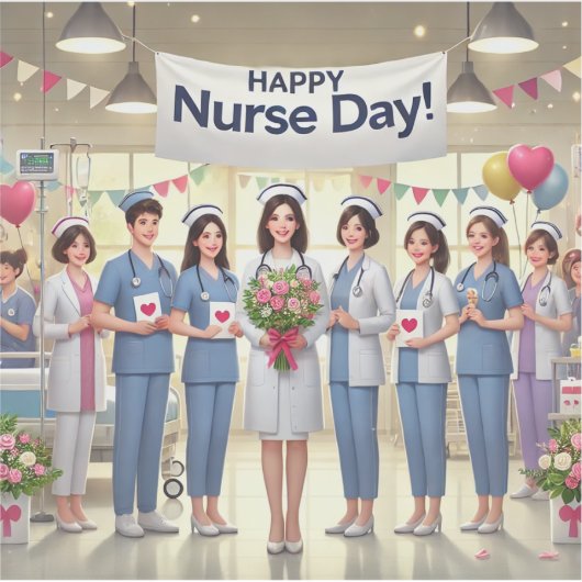 幸せなナースの日 シール (正面)