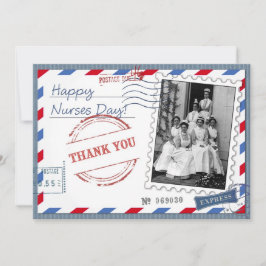 幸せなナースの日。ヴィンテージナースフラットカード サンキューカード