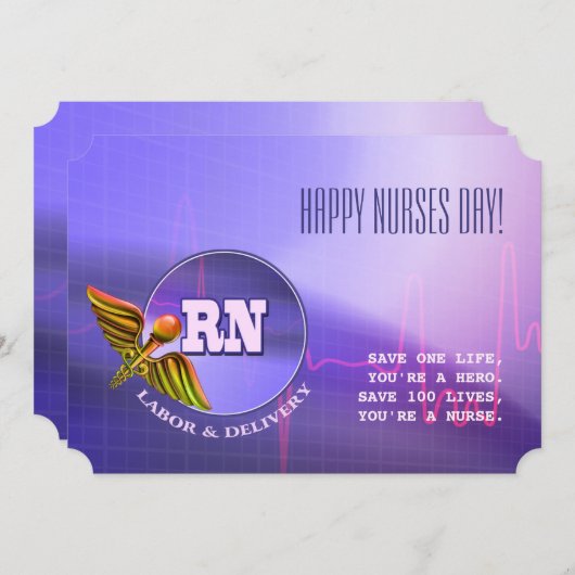 幸せなナースの日。医療用カドゥセウスカード カード (正面/裏面)