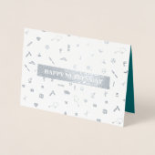 幸せなナースの日。聴診器とデイジー贅沢 箔カード (正面)