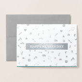 幸せなナースの日。聴診器とデイジー贅沢 箔カード (封筒付き正面)